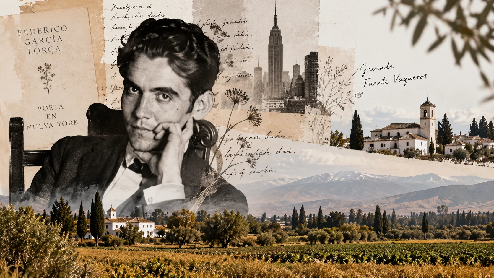 Collage poético de Federico García Lorca y paisajes de Andalucía